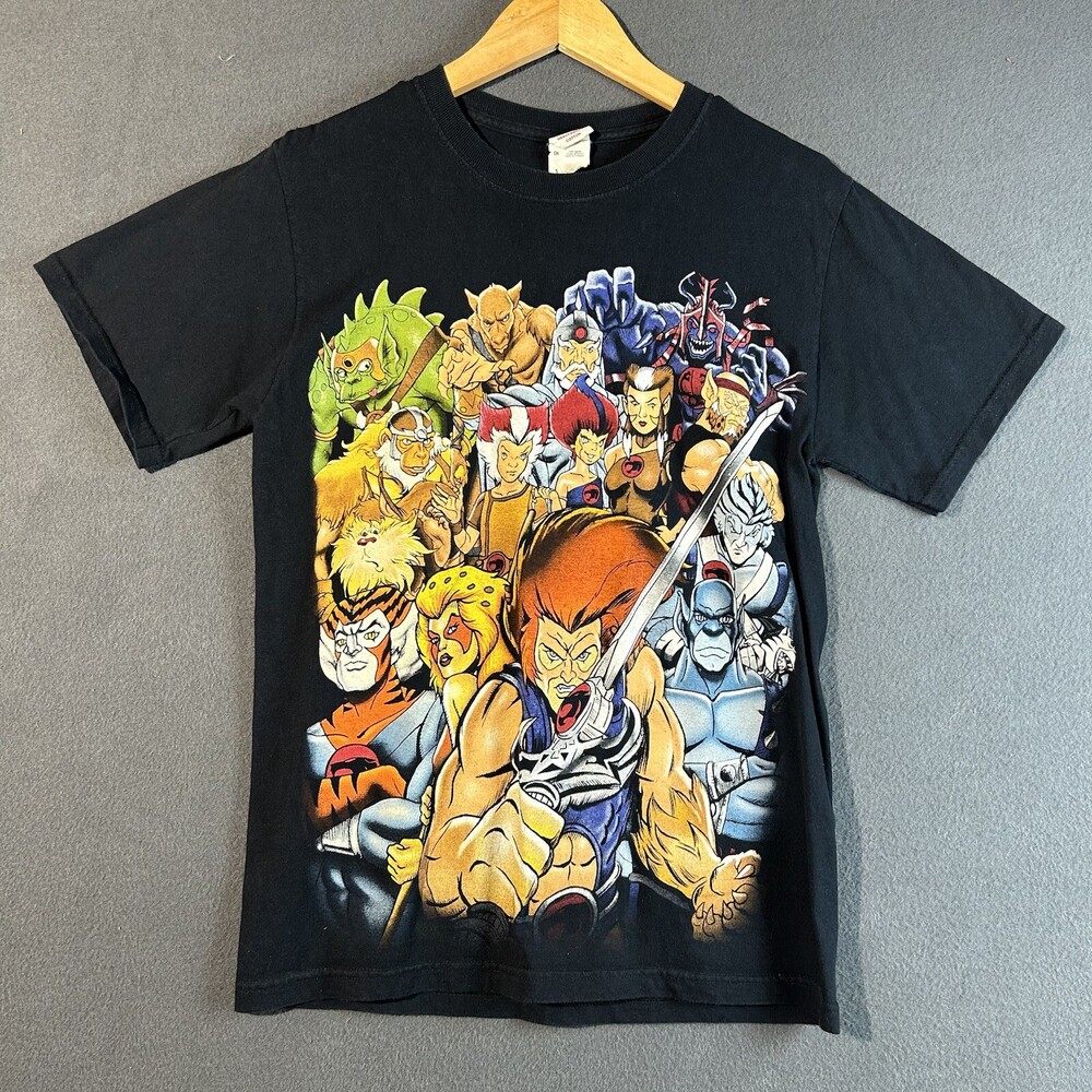 Vintage Jerzees Black Thundercats 100% Cotton T-Shirt Men's Size Small